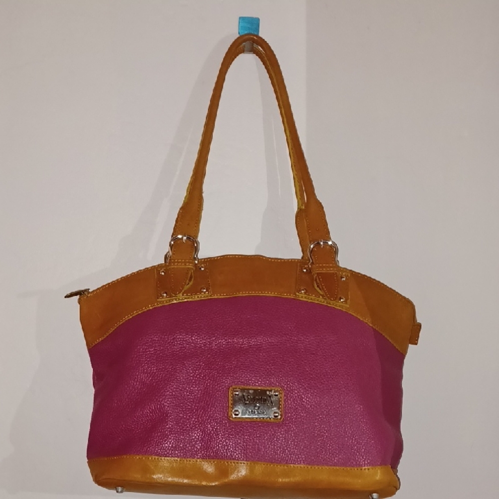 Valintina Italia Pink Leather Shouder Handbag